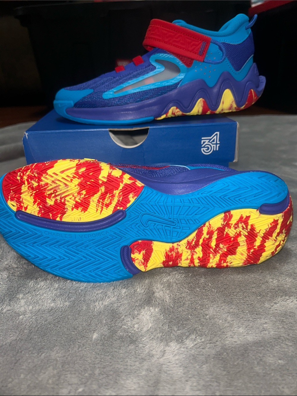 Nike Kids Sneakers in Blue, Red & Yellow